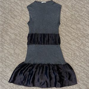 Prada Paneled Tiered Knit Silk Gray Dress size IT 36